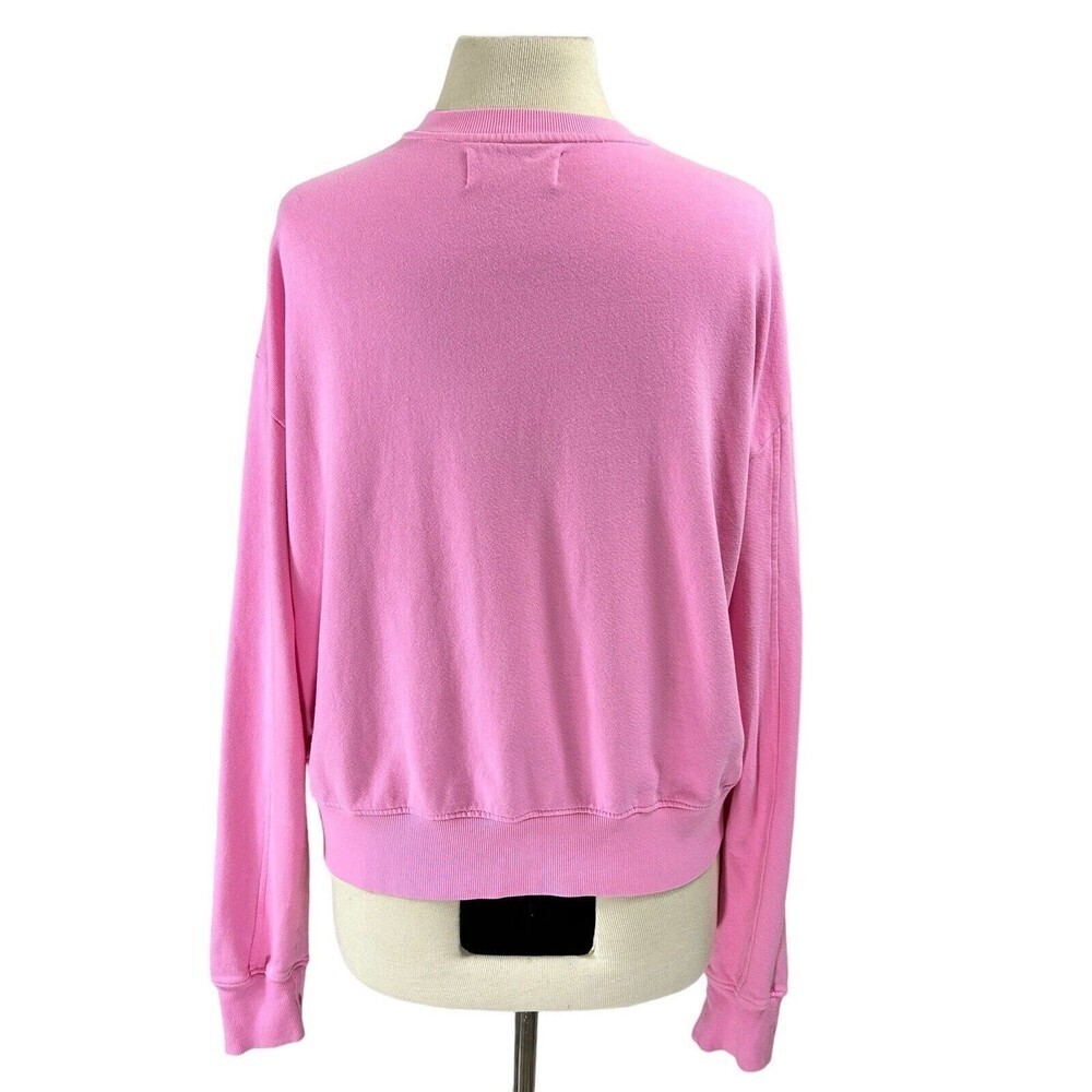 Soulcycle Pullover Top Women Medium Pink Graphic Mattie Crop Sweatshirt Cotton - Picture 4 of 11